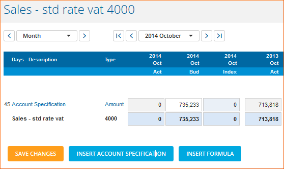 Account specification