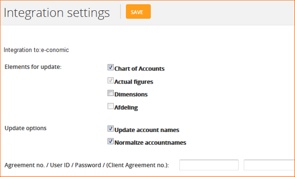 Integration settings